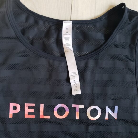 Lululemon x Peloton Shirt Womens 10 Black Sleeveless Muscle Tank Top - Picture 3 of 5